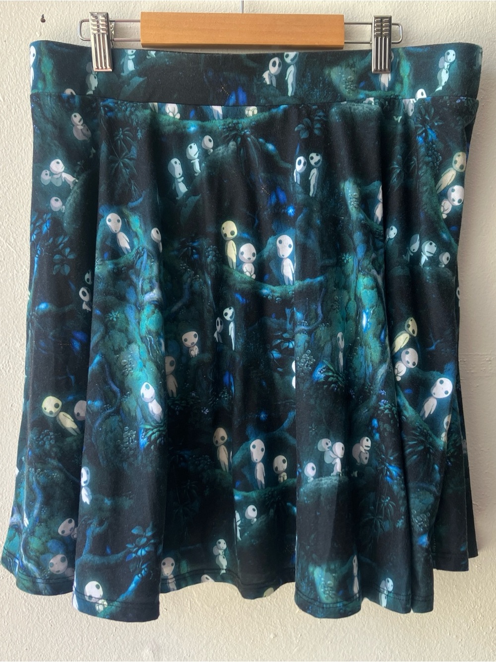 Her Universe Black & Teal Forest Spirit Skater Skirt Princess Mononoke